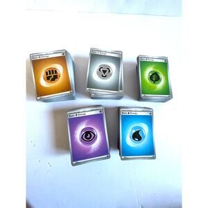 500 Pokemon Basic Energy Card Lot - Steel, Grass, ++ - Mint/NM Bulk TCG Bundle